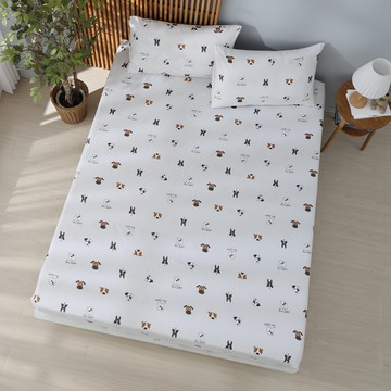 Ishur 伊舒爾 雲絲棉床包枕套組  犬の物語  雙人