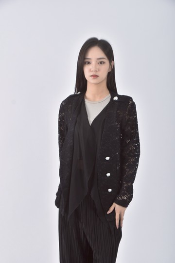 (S) 質感棉質假兩件黑色罩衫