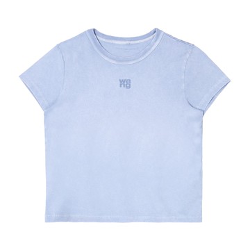 alexanderwang 發泡Logo裝飾棉質平紋針織短版 t 恤