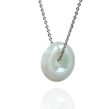 【願‧平安】冰黃加綠翡翠平安扣項鍊 | 天然緬甸翡翠A貨 | 送禮