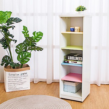 Birdie南亞塑鋼-1尺開放式五格收納置物櫃/隙縫櫃/鞋櫃(彩色板)-30x33x100cm