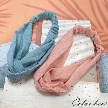 【卡樂熊】氣質不規則壓紋交叉造型髮帶(兩色)