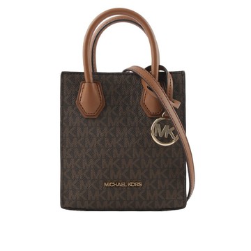 [平輸]Michael Kors Mercer 塗層帆布手提/斜背二用迷你琴譜包(咖啡色)