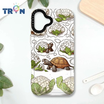 TRON IPHONE 16 PLUS 烏龜與花椰菜系列 MAGSAFE 磁吸 防摔 太空殼 透黑 手機殼