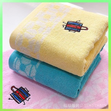 🔥臺灣出貨 純棉刺繡卡通小浴巾兒童成人女學生家用洗澡大毛巾柔軟吸水60*120 限時特賣X315-2B