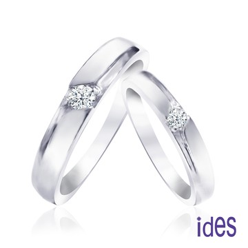 ides愛蒂思 設計款10分F/VS1八心八箭EX車工鑽石戒指對戒情侶戒/堅定