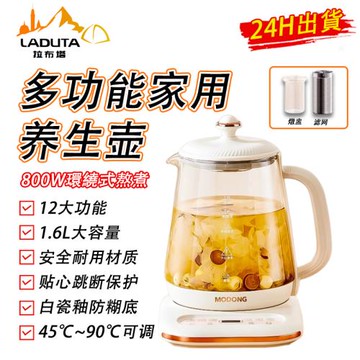 110V 養生壺 全自動 加厚玻璃 多功能 電熱 燒水壺 花茶壺 黑茶煮茶