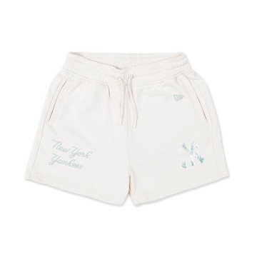 NEW ERA 女 針織短褲 SOFT NATURE-PLANTS 紐約洋基 奶油 NE14148819