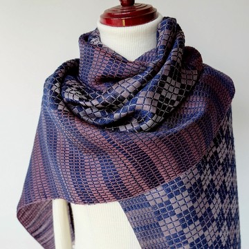 Silk 手工編織絲巾 【月雲02】