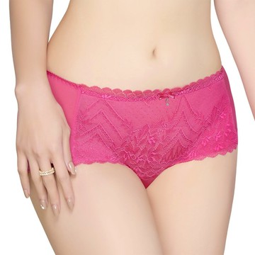 SWEAR 思薇爾 撩波 薔薇天使系列 M-XL 涼感 蕾絲 中低腰 平口 女內褲 (薔薇粉)