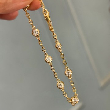 初見家💕K金泡泡閃鑽手鍊女 百搭時尚泡泡手錬女