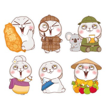 好想兔 防水裝飾貼紙-鳳梨酥/福爾摩兔/泰國兔/無尾熊/富士山/越南兔