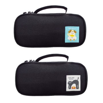 森活趣 雙層上翻筆袋-貓咪/小狗