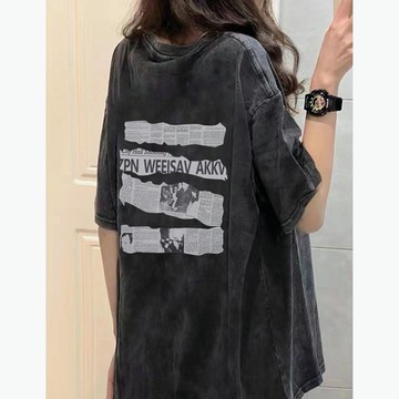 【林木木】oversize 短袖 女 t恤短袖 女生衣服 水洗 短袖上衣 古著 運動上衣 復古 oversize t恤