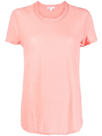 James Perse - slub-texture cotton T-shirt - women - Cotton - 1 - Pink