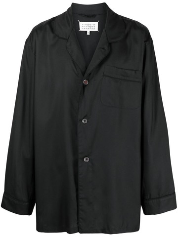 Maison Margiela - long-sleeve silk shirt - unisex - Silk - 43 - Black