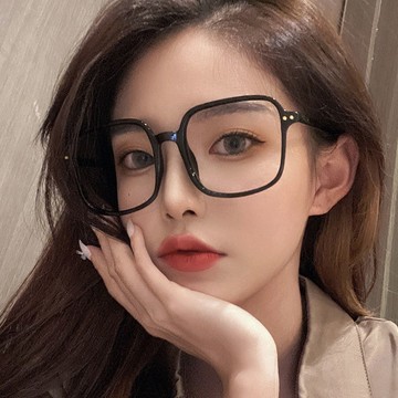 隔日達 ✨素顏眼鏡 韓版方形四方框眼鏡 女圓臉素顏鏡框 潮顯臉小鏡架ins眼鏡 顯瘦眼鏡 素顏裝飾 黑框眼鏡 大框方框