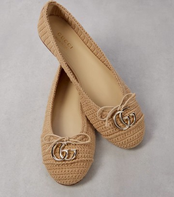 Gucci Marmont GG crochet ballet flats
