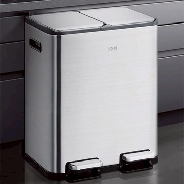 EKO 不鏽鋼分類垃圾桶12L+12L 雙桶分離 腳踏款