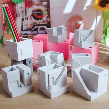 自制清水混凝土硅膠模具紀念碑谷花盆水泥微建筑擺件香薰石膏diy