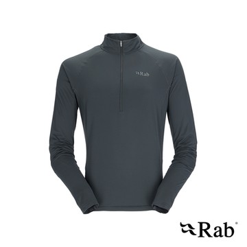 【RAB】Sonic LS Zip 長袖透氣拉鍊排汗衣 男款 鯨魚灰 #QBL03