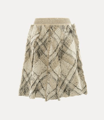 Vivienne Westwood Broken Tartan Skirt Cotton Linen Blend Gold-multi M Women