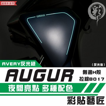 彩貼藝匠 AUGUR 歐格 側邊H殼 拉線B017（一對）3M反光貼紙 ORACAL螢光貼 拉線設計 裝飾 機車貼紙