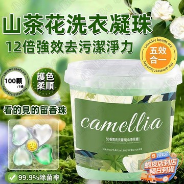 隔日達🚀山茶花香氛洗衣凝珠 五合一持久留香珠 強力去污除菌除垢洗衣液 山茶花洗衣凝珠 濃縮洗衣液 去污漬護色防串洗衣凝珠