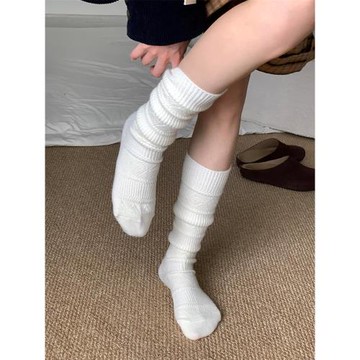 軟乎乎的堆堆襪~暖冬女孩~若隱若現的針織花紋慵懶感小腿襪！！