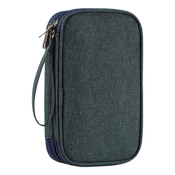 E.City 多功能雙開手機證件數位收納包  深藍  1個