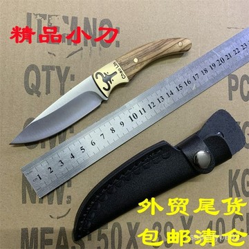 外貿尾貨D2鋼戶外小刀野營戶外喫小刀高硬度鋒利直刀軍刀木手柄