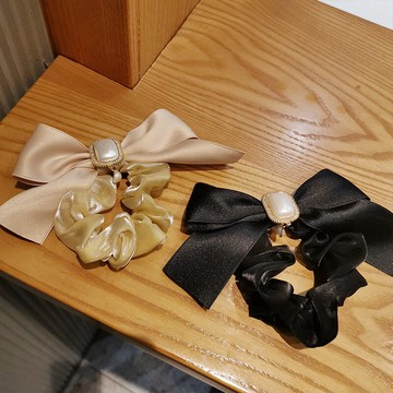 珍珠蝴蝶結大腸發圈女夏季豬肥腸頭繩發繩發帶年新款頭飾