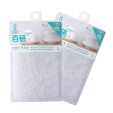 百研小蘇打菜瓜布 細緻餐具專用菜瓜布 菜瓜布 小蘇打清潔 瓜布 加強淨白 不易刮傷(10入)