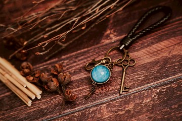 手繪星空雙面鑰匙圈