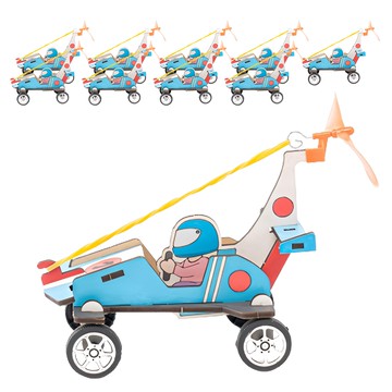 Minhwa Shop 橡皮筋動力車 科學DIY材料包 S230205 運動款  10個  多色