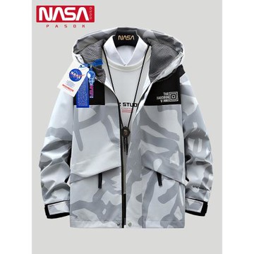 冬季加絨連帽沖鋒衣夾克男士2025新款潮牌戶外男生秋冬款外套衣服