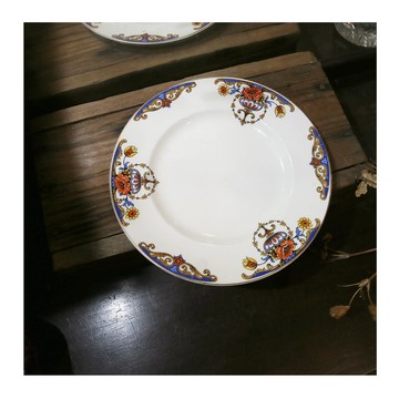 英國老件.1940's Empire骨瓷盤.新古典主義紋飾白瓷盤.餐桌陳列