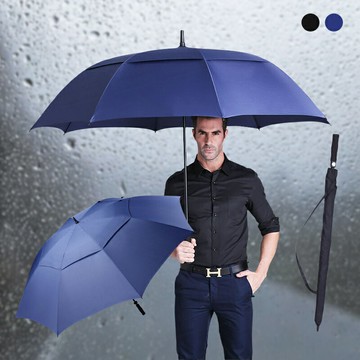 超大雙層防風巨人四人傘 傘下直徑145cm 8骨直桿 自動傘高爾夫球遮陽傘大雨傘晴雨兩用傘【BE0404】《約翰家庭百貨