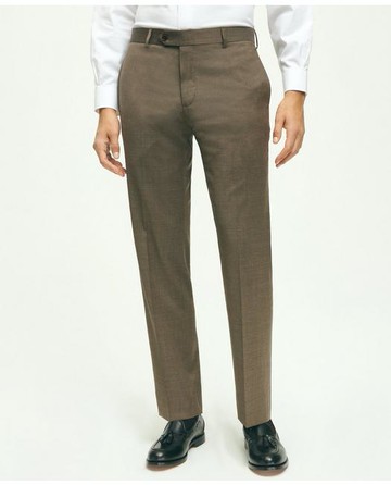 Brooks Brothers Men's Traditional Fit Wool 1818 Dress Pants | Brown | Size 32 32
