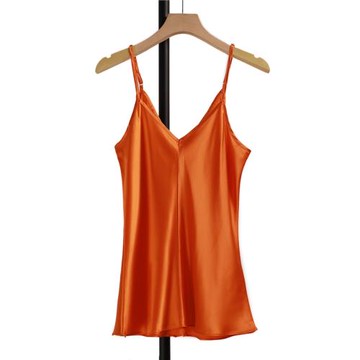 夏季必b新品桑蠶絲滿珠光感100真絲吊帶衫背心女內搭 中長款