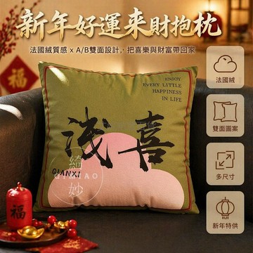 台灣出貨✨ 新年紅色抱枕套 35x35 40x40 45x45 50x50 60x60 沙發靠墊 法國絨枕芯