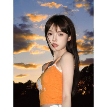 多巴胺穿搭橘色甜酷辣妹吊帶背心女夏季緊身獨特別致無袖上衣外穿