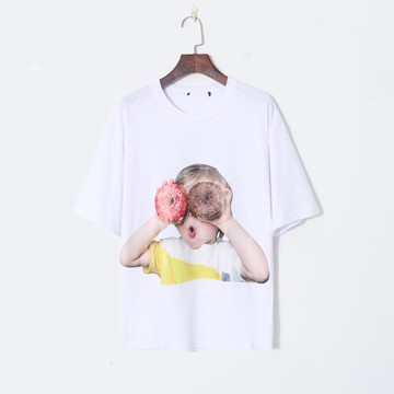 夏季女裝時尚韓版清新膠印圓領套頭短袖寬松減齡T恤白菜價