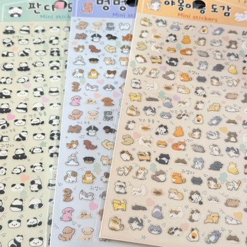 🎀免運臺灣有貨🎀韓版卡通動物diy手帳咕卡裝飾貓咪兔兔狗狗兒童防水電寶平板貼畫🎀可開票