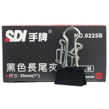 SDI 手牌 黑色長尾夾 0225B 寬25mm/一箱12小盒入(一盒12個)共144個入(定40) 長尾夾-順德【APP滿額下單4%點數(單一帳號最高1000點)】7/31止