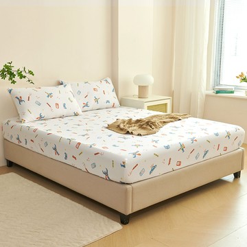 HOYACASA 禾雅寢具 精梳棉床包 + 枕套 2個  超人特攻隊  雙人(150x186cm)