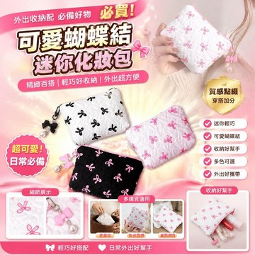 🚀隔日現發🚀可愛蝴蝶結🎀化妝包 零錢包 收納包 迷你包 女生包包 外出必備 *SG*（需滿99元纔出貨）