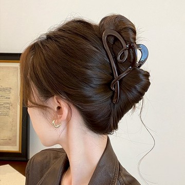 簡約心形髮夾女時尚氣質高端髮飾