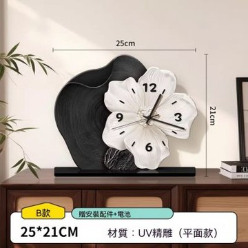 時鐘 桌面時鐘 現代簡約風擺鐘 家用靜音擺臺式鐘表畫 輕奢高級感時鐘 25*21錶盤 靜音時鐘