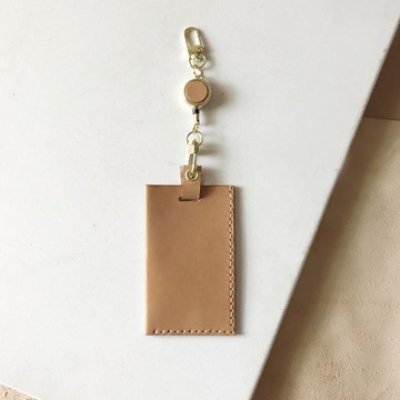 悠遊卡套_伸縮繩30cm_淺棕